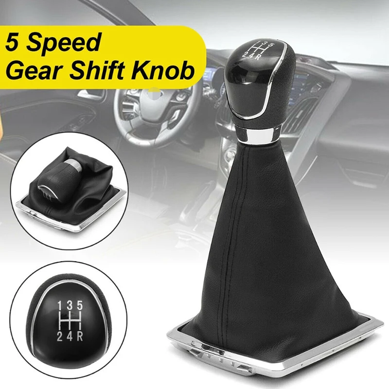 

5 Speed Gear Shift Knob Stick Lever Gaitor Gaiter Boot Cover for Ford for Focus
