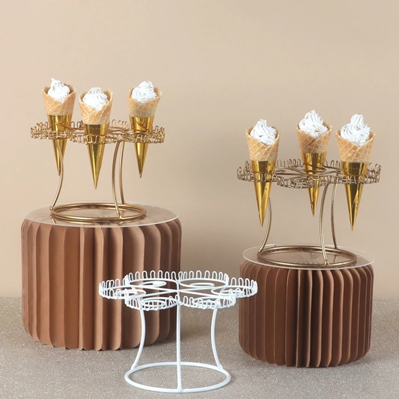 

Ice Cream Holder Cake Candy Shelf Transparent Display Stand Multilayer Party Ice Cream Cake Stand
