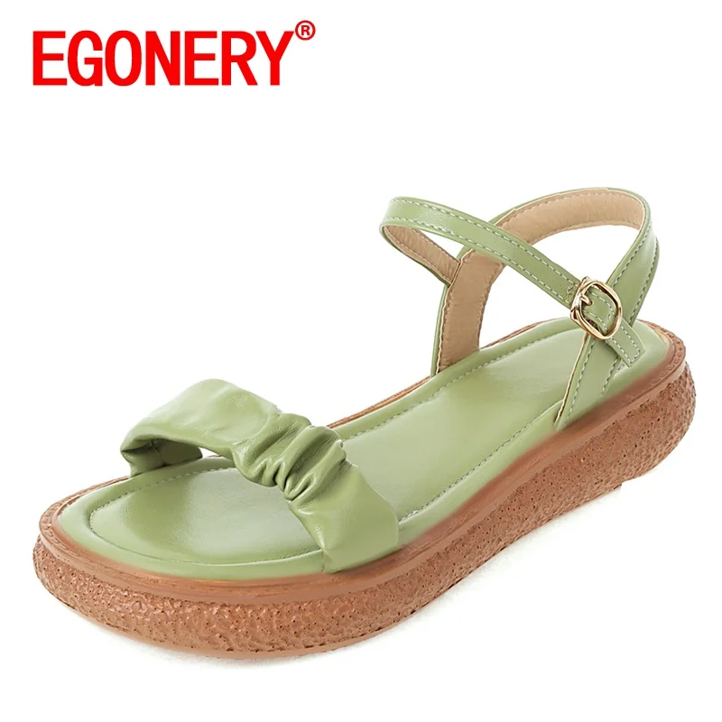 EGONERY женские летние Новый стиль Модная обувь для отдыха Летние туфли на плоской