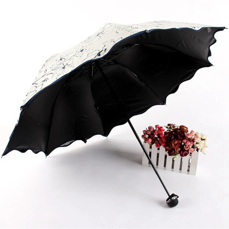 

MLGB UV Foldable Umbrellas Sun Compact Women Windproof Rain Umbrella Lovely Flower 8K Parasols Umbrella