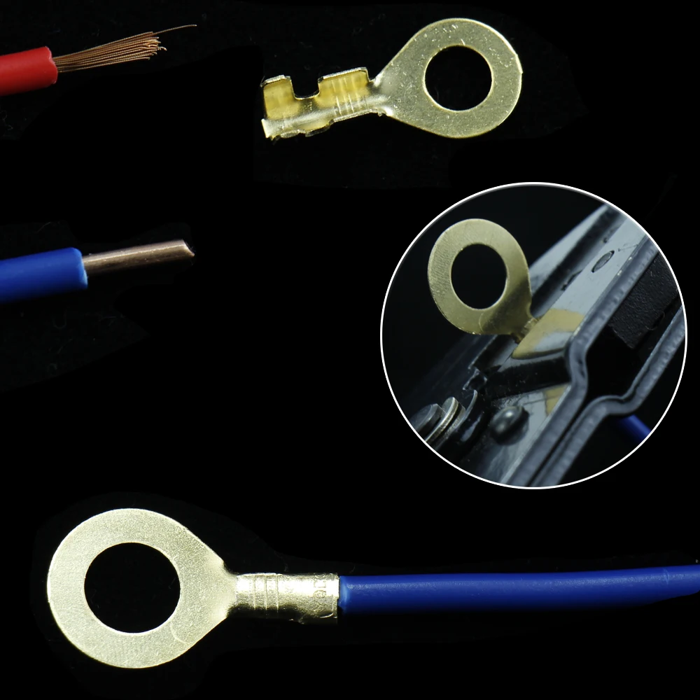 

Electrical Spade Insulated 0.5-2.5mm Copper Crimp Round lug Terminals Cable Wire Connectors Cold pressing O-type Ring Lugs Eyes