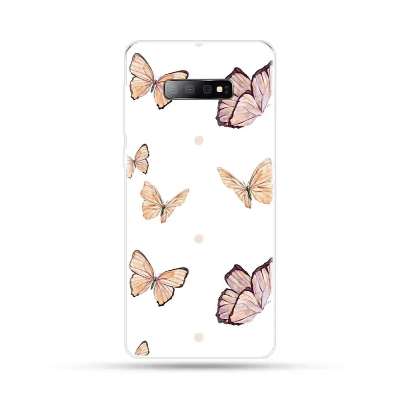 

Beautiful butterfly blue pink Phone Case For Samsung Galaxy S5 S6 S7 S8 S9 S10 S10e S20 edge plus lite cover funda shell