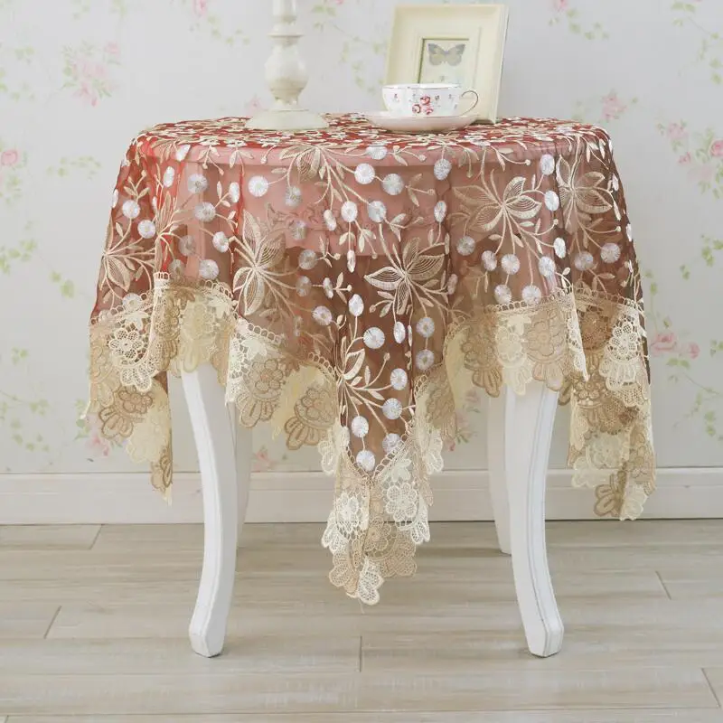

Proud Rose Lace Round TableCloths Embroidered Table Cover Sofa Decoration Tablecloth TV Ark Cover Towel Customed