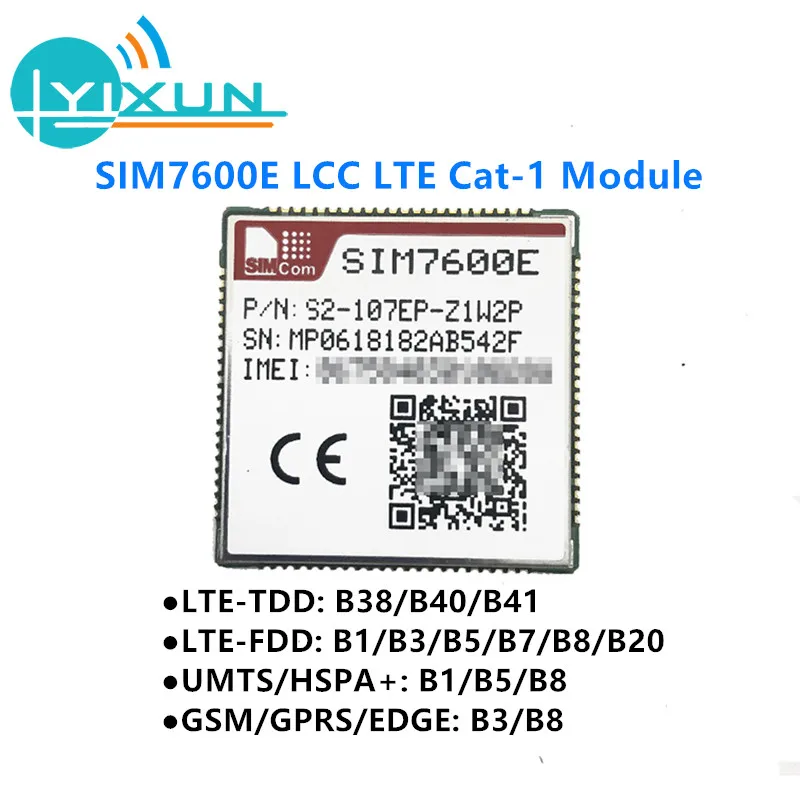 

SIMCOM SIM7600E LCC B38/B40/B41/B1/B3/B5/B7/B8/B20 Cat1 LTE-TDD/LTE-FDD/HSPA+ WirelessModule LTE module