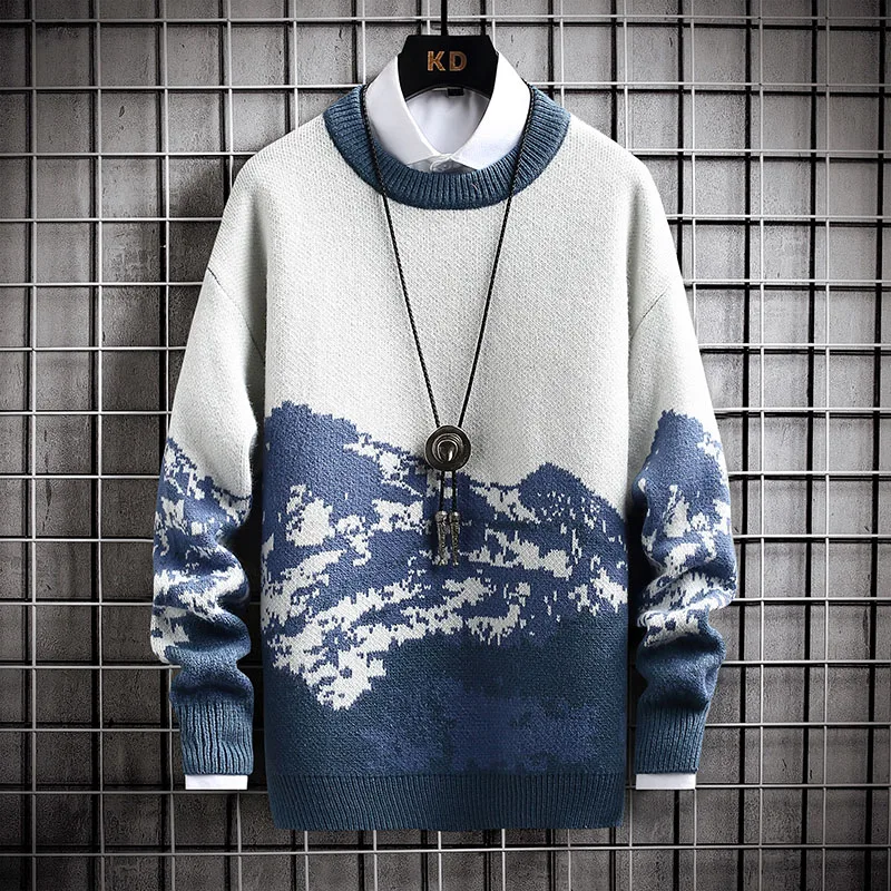 

2021 autumn and winter new high-quality trendy round neck pullover casual sweater men's sweater