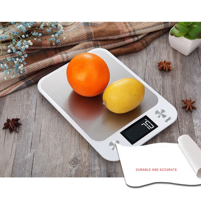 

50LB Digital Kitchen Scale Weighing Food Health Diet Measuring Scales LCD Display Stainless Steel Electronic Scale