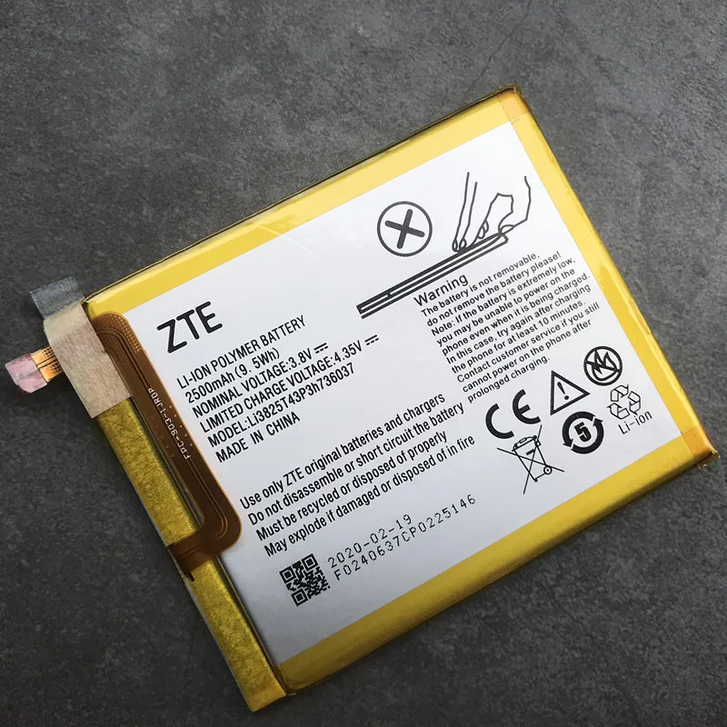 new original 2500mah li3825t43p3h736037 for zte bv0720 blade a2 blade v7 lite dual sim phone battery high quality free global shipping