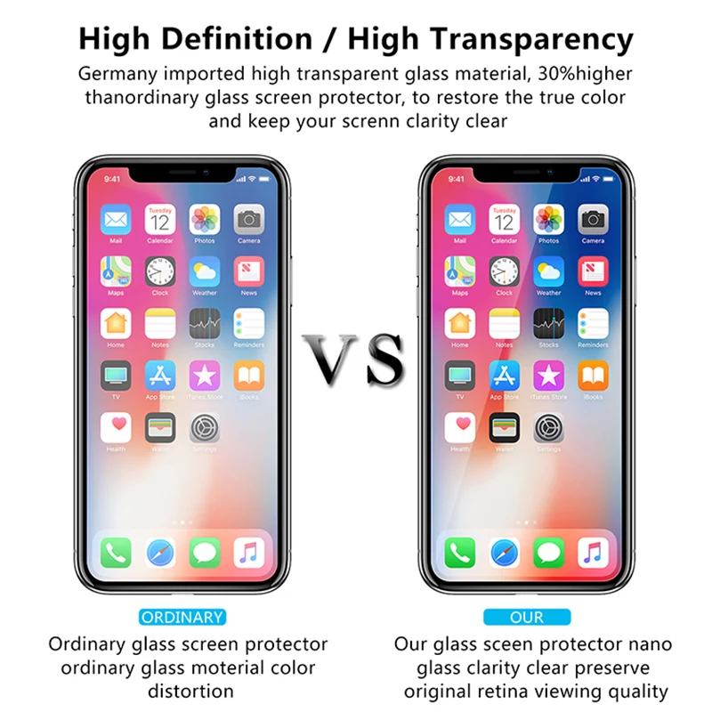 Закаленное стекло для iPhone 7 8 6 5 зеркальная защита экрана телефона 9H HD закаленная