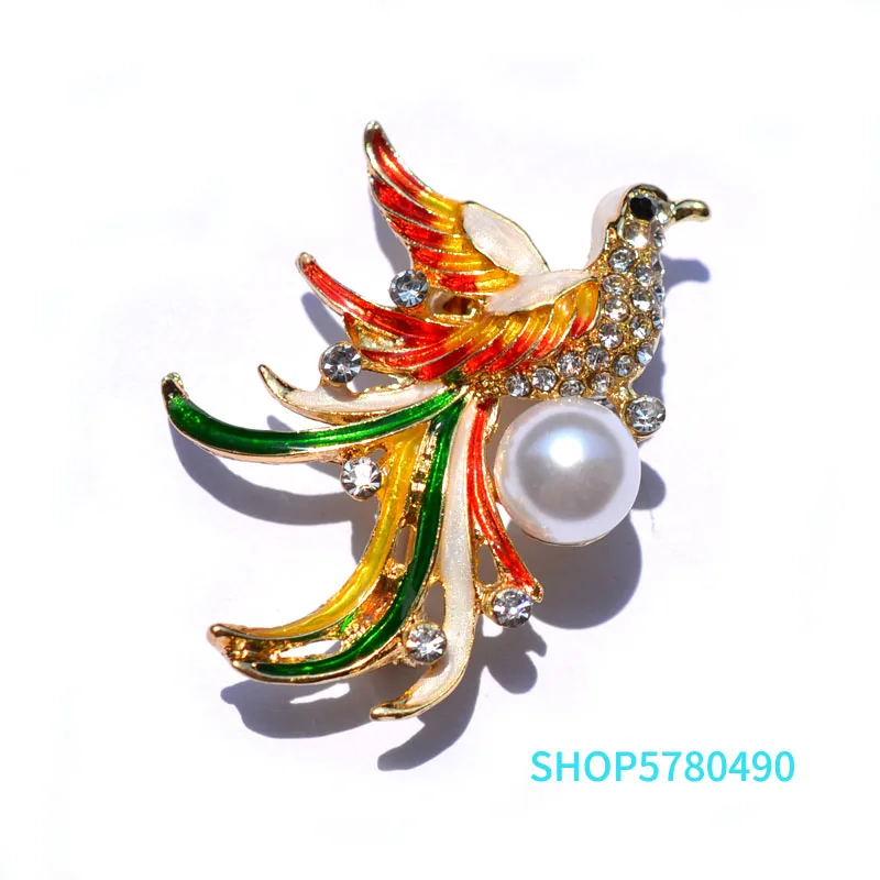 Элегантные эмалированные броши в виде птиц для женщин разноцветные Украшения