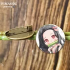 Брошь с изображением рассекающего демонов незуко, стеклянная аниме-фигурка косплея, булавка с кабошоном, металлический значок Tanjirou Tomioka Kimetsu