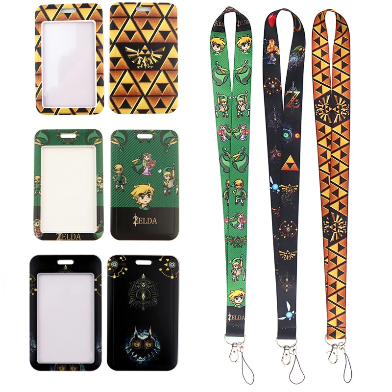 

24pcs/lot MD645 DMLSKY Cartoon Game Card Holder ID Holder Man Woman Bus Card Holder Staff Card With Lanyard