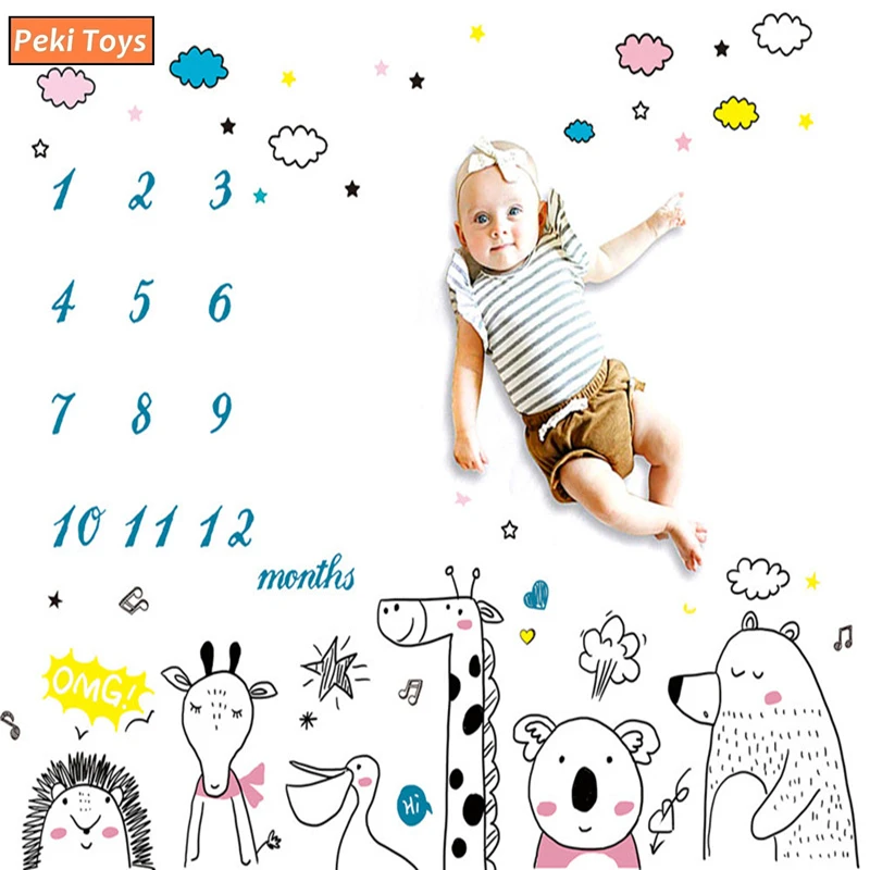 

Baby Milestone Monthly Photo Backdrop Blanket Play Mats Nordic Birthday Photo Props Background Diaper Accessory одеяло фотофон