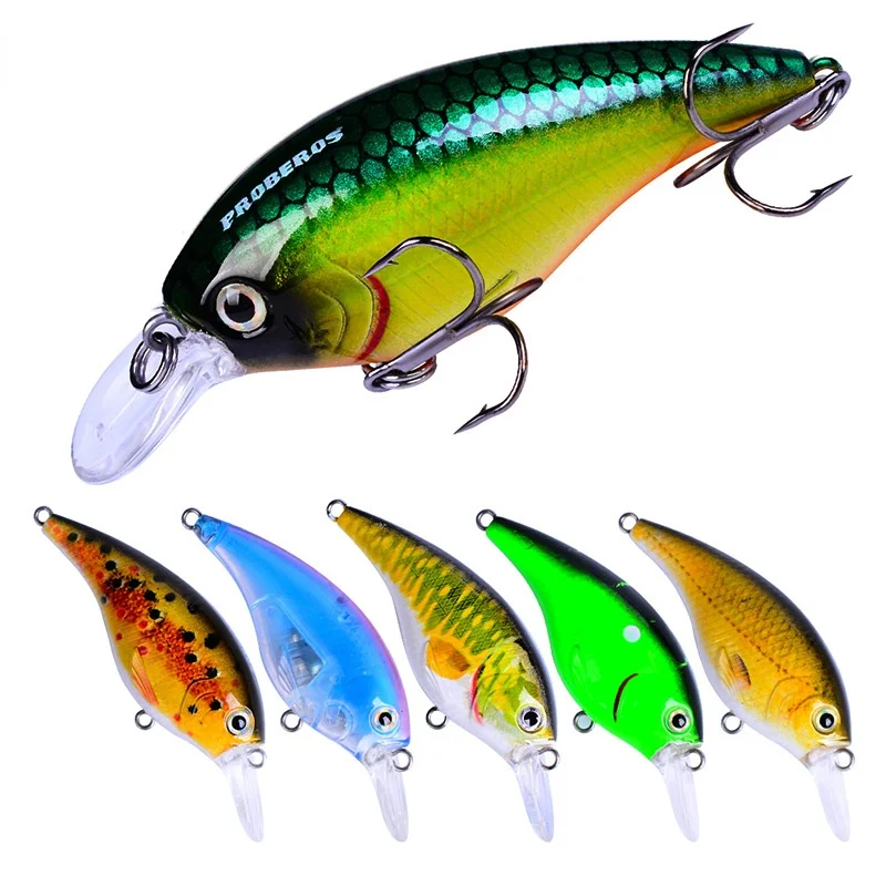 

Рыболовная приманка 7,6 см, 10 г, кренкбейт, приманка для морской рыбалки, пластиковая жесткая приманка, искусственный воблер с крючком № 6, рыб...