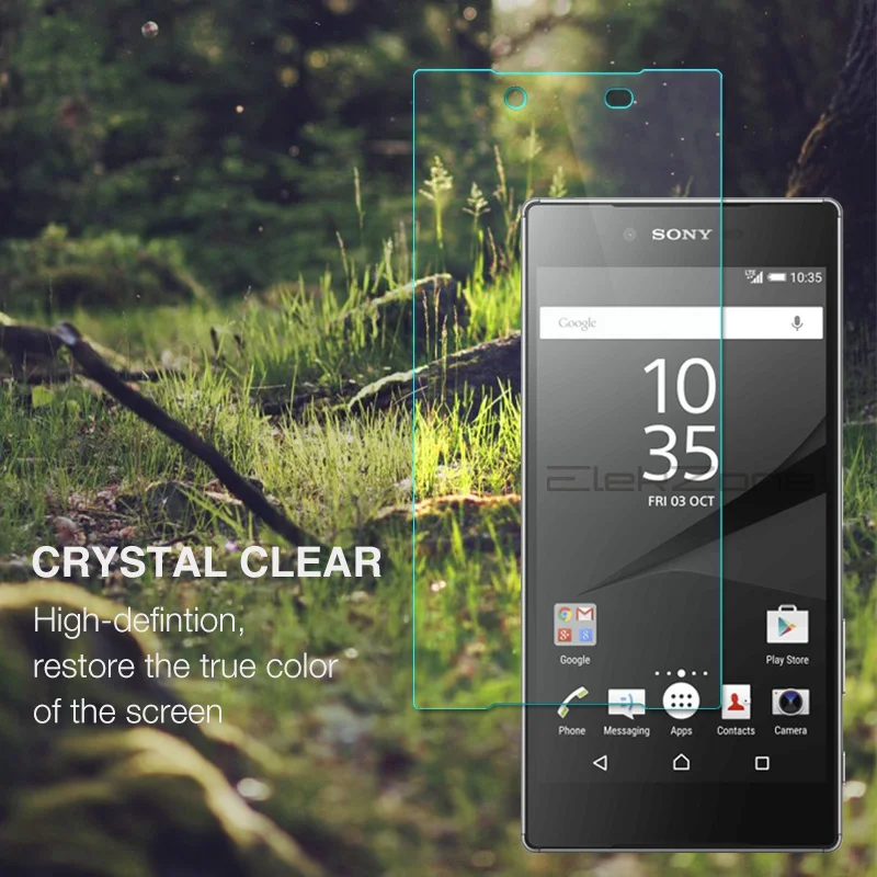 Закаленное стекло 9h для Sony Xperia Z5 Premium HD защитное 2.5D Защитная стеклянная