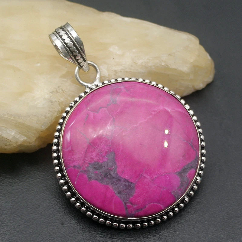 Винтажное колье с круглым кулоном из стерлингового серебра 925 пробы 2 дюйма 1/4 H325 |