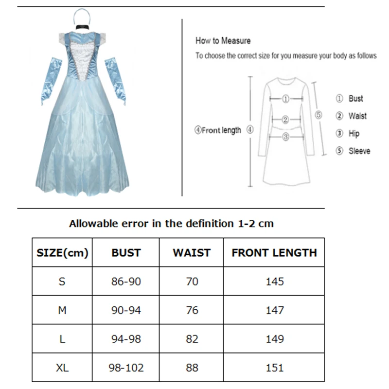 

Lady Carnival Halloween Fairy Tale Princess Prince Costume Elegant Blue Chiffon Cosplay Fancy Party Dress