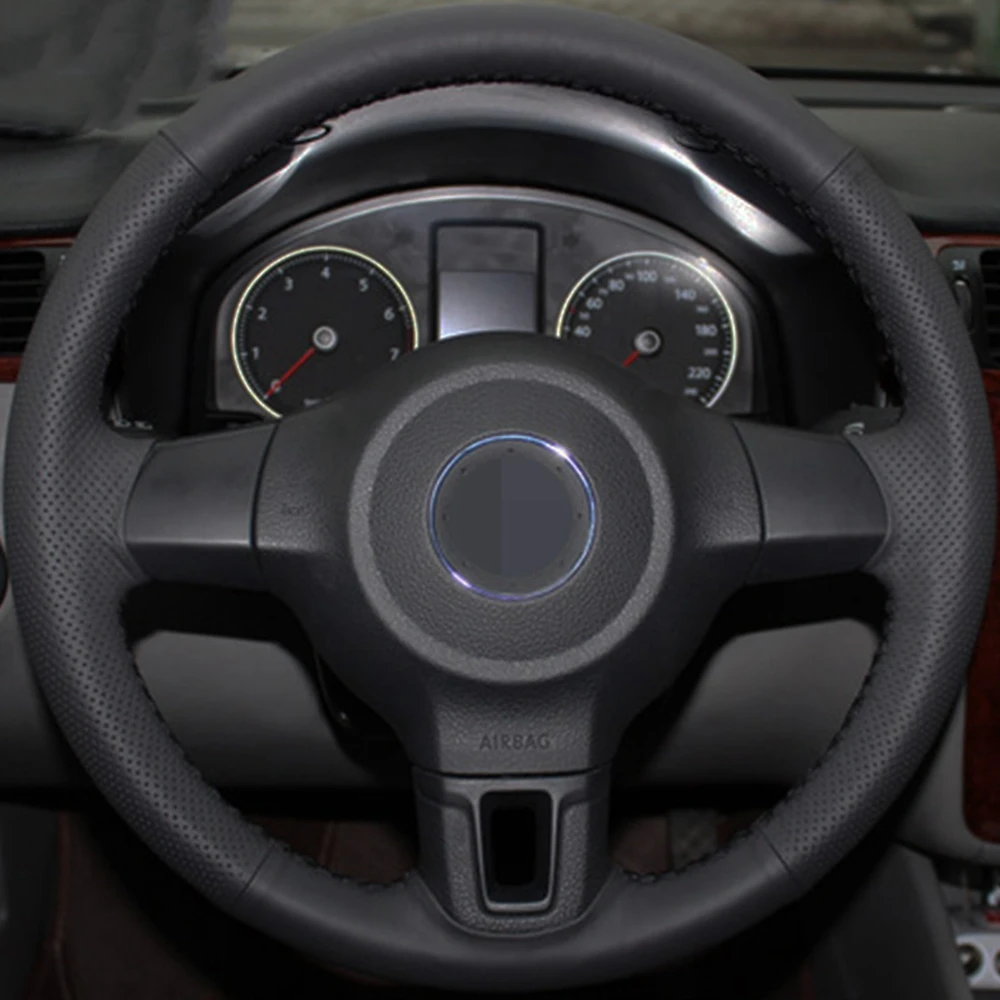 Чехол рулевого колеса автомобиля рулевое колесо из натуральной кожи для Volkswagen Golf