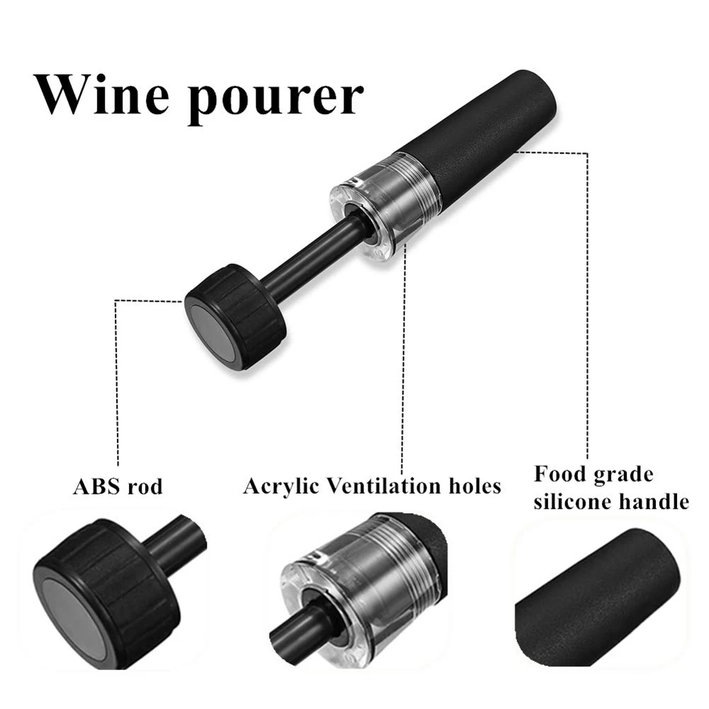 

Wine Opener Set Aluminum Tube Plastic Stainless Steel Wine Pressure Vacuum Bottle Opener Four-piece