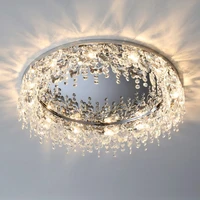 luxury modern k9 butterfly crystal stainless steel dining room ceiling lamp led e14 warm light bedroom living room deco fixture