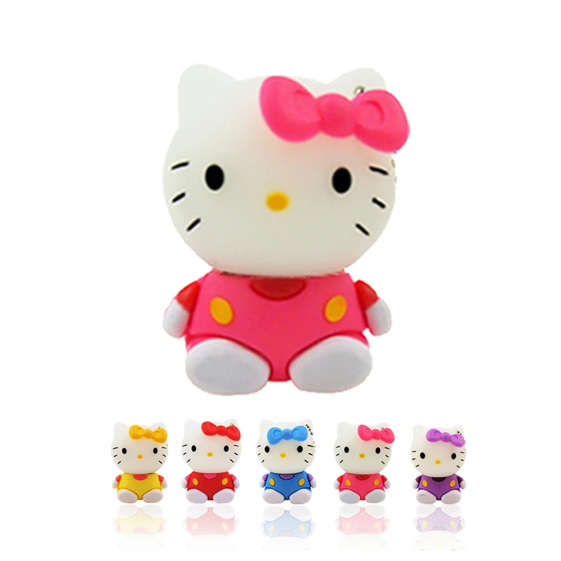 Креативный Usb 2 0 мультяшный флеш накопитель Hello Kitty 32 ГБ 64 128 МБ милые флешки с