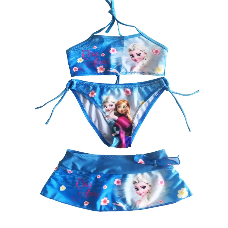 Conjunto de ropa de Elsa y Anna para niñas, traje de baño, Bikini, novedad de verano 2022