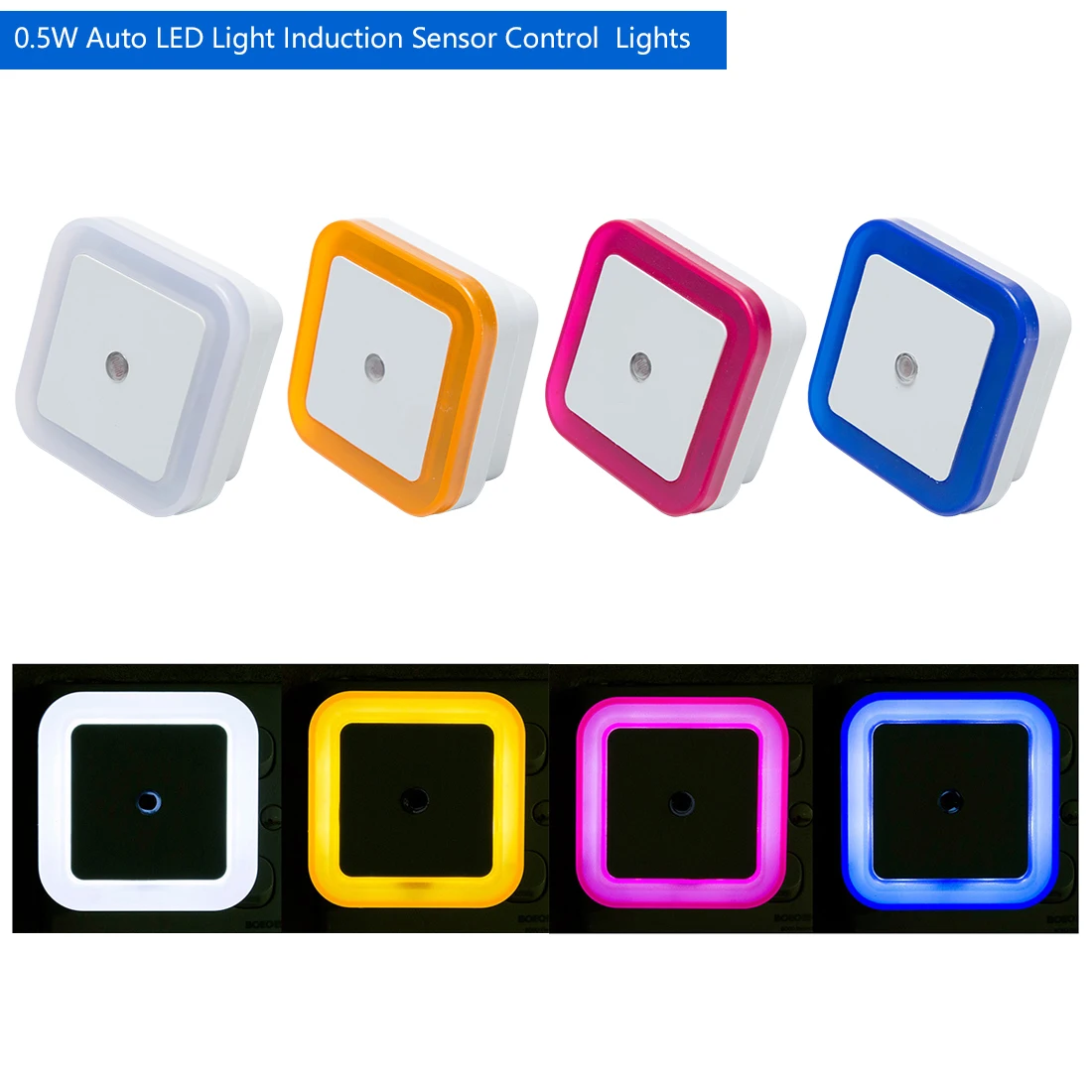 

Беспроводной сенсорный светодиодный ночник с европейской вилкой, квадратный мини-светильник льник для детей, гостиной, спальни, коридора, л...