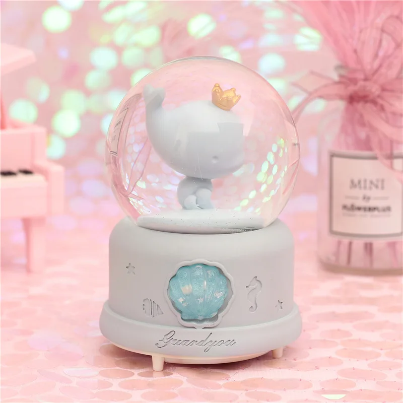 10*15 8 см Дельфин Снежный шар стеклянный хрустальный музыкальная шкатулка ремесло