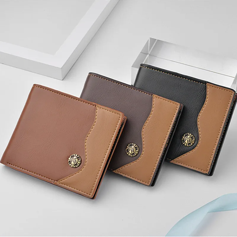 

New Wallet Men's Short Wallet Hot Sale Retro Multi-card Short Wallet Multifunctional PU Waterproof Wallet Coin Clip Wallet
