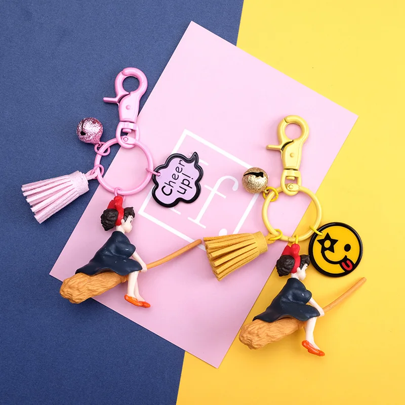 Японский Hayao Miyazaki Cute Anime Kiki служба доставки брелоки для девочек модель Figure ПВХ с
