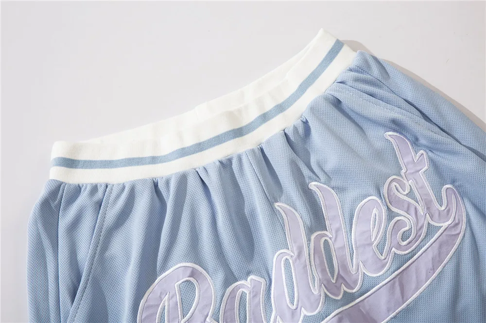 

LOVZON Embroidery Letters Splicing Recreational Shorts Manhe Wind Tide Loose Straight Five Minutes Of Pants Shorts In Summer