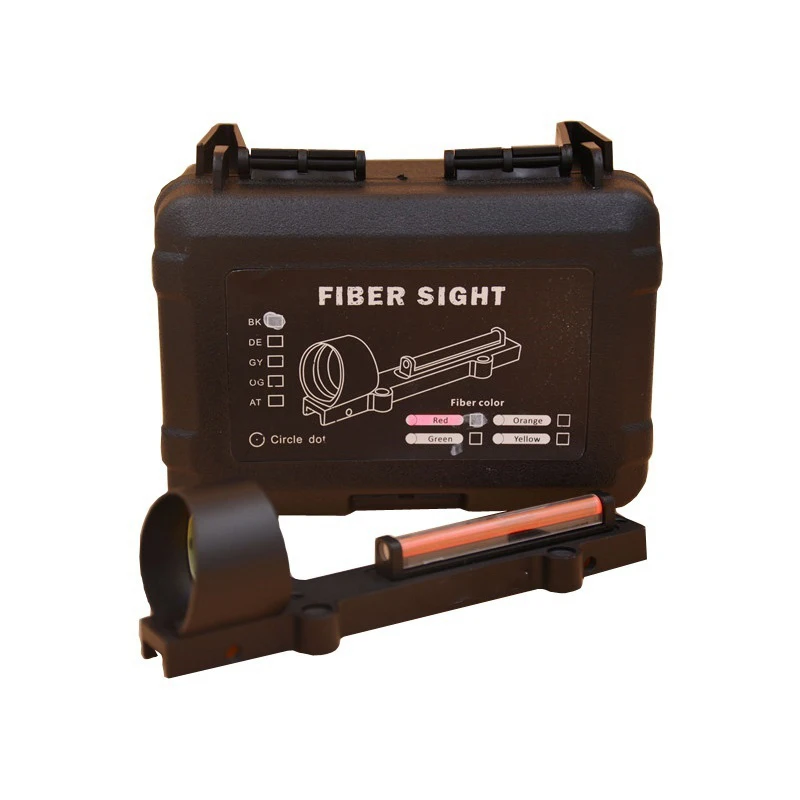Легкий красный и зеленый волокно 1x28 Красный точка зрения охотничий прицел Fit ружья ребра рельс Охота стрельба - Цвет: Red