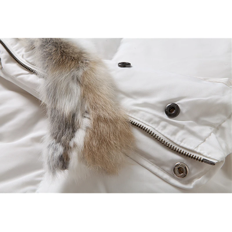Fashion 2020 White Duck Down Winter Jackets Women Real Rabbit Fur Collar Thick Warm Coat Female &ampWomen Jacket YXR355 | Женская одежда