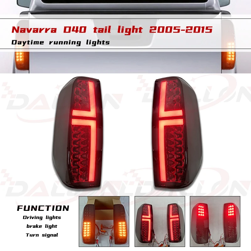 

1Set For Nissan Navara D40 Frontier 2005 -2015 Car styling LED Taillight Red Rear Tail Light Brake Lamp brake light warning lamp
