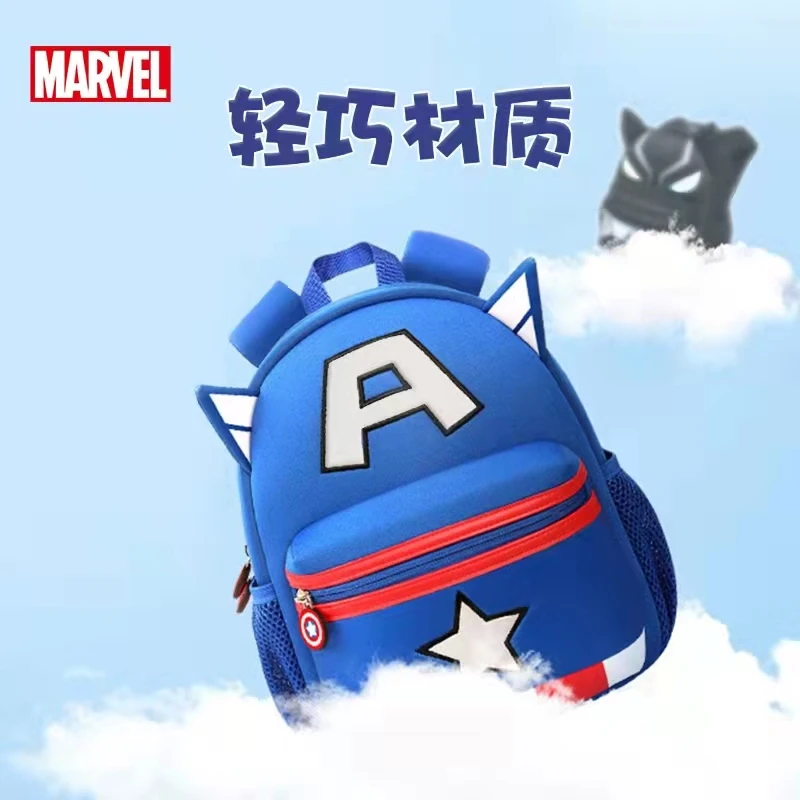 Disney New Kindergarten Backpack For Boys School Student Shoulder Orthopedic Bag Iron Spider Man Kids Christmas Gifts Mochilas