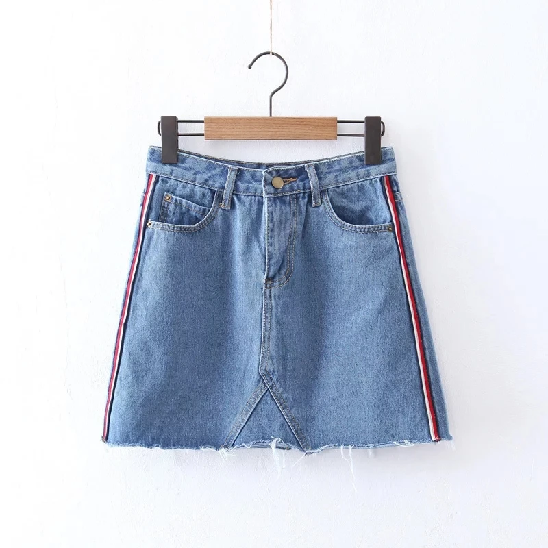 Увядшая Высокая улица АА ветер джинсовая юбка женские юбки mujer moda 2019 талия