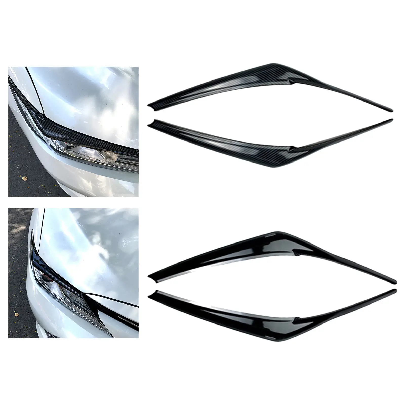 

1 Pair Headlights Eyebrow Eyelids Eye Lid Trim Sticker Cover Fit for Toyota Camry 18-20