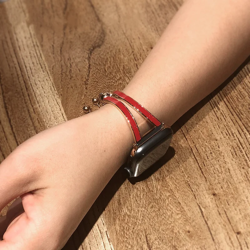 Ремешок из нержавеющей стали для Apple watch band 40 мм 44 металлический браслет iWatch 38 42