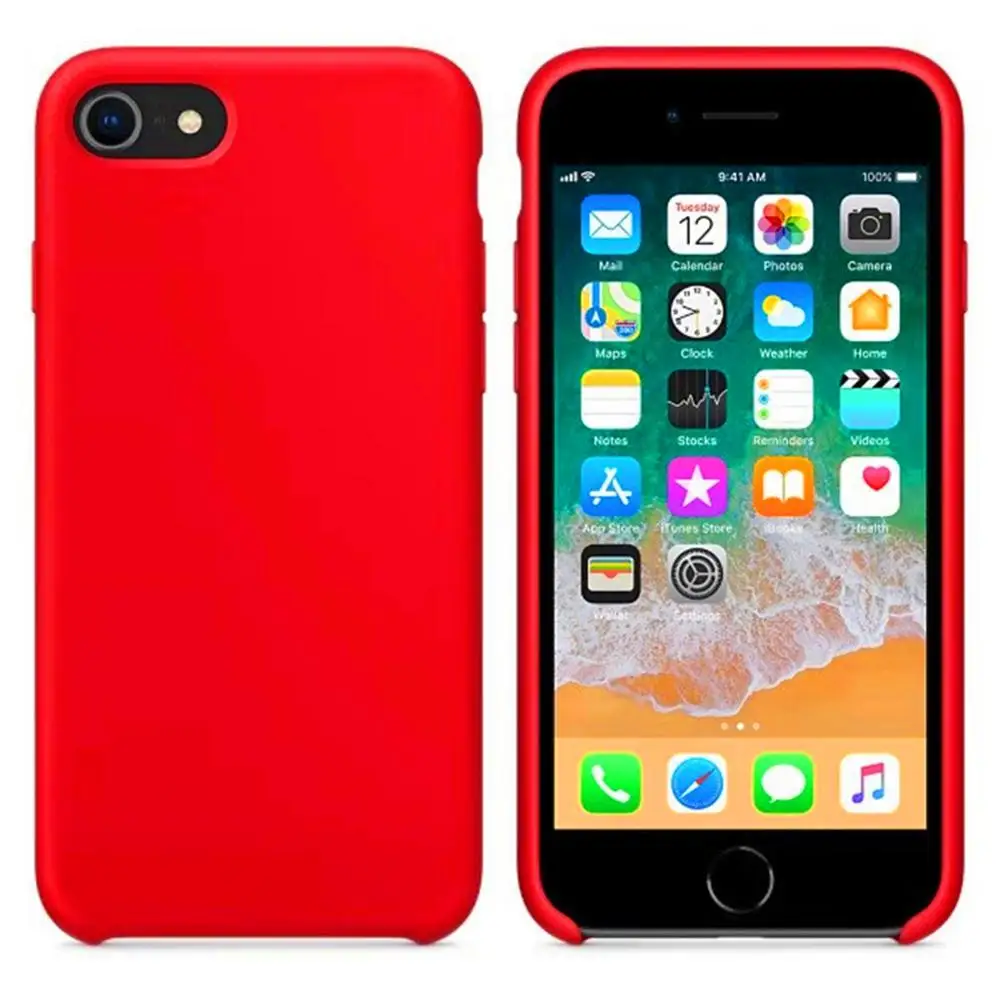 Красный Силиконовый чехол для телефона для Iphone 7, 8 Plus, чехол для Iphone 6, 6S Plus, X, XS, MAX, XR, 7, 8, без логотипа, Роскошный чехол s+ сумка - Цвет: Красный