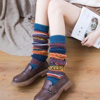 autumn and winter womens japanese wool shin protection cover knitted hosiery cover thickened warm foot cover fashion