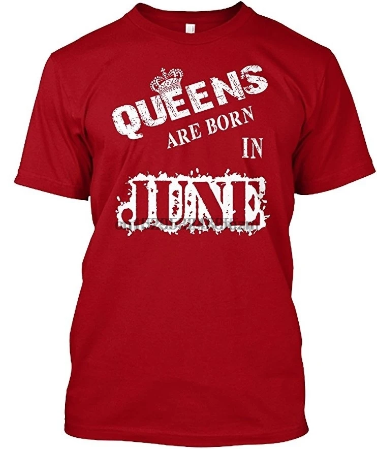 Футболка с надписью Queen Are Born In June модель 100% года удобная футболка Preshrunk Soft без
