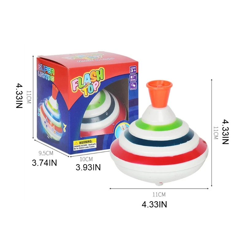

Y3NF Hand Push Down Spinner Top LED Flash Gyro Kids Boy Birthday Gift Children Classic Spinning Toy Funny Music Light Gyro