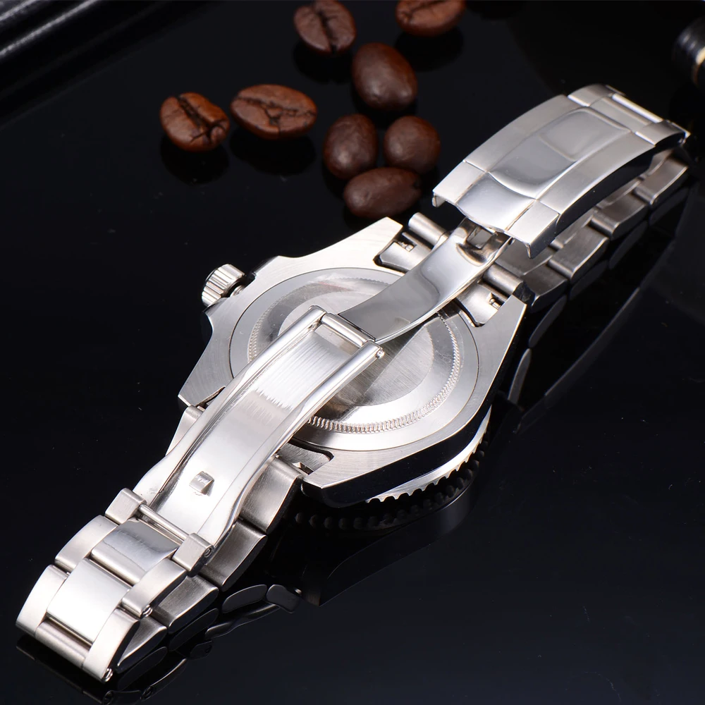 Мужские наручные часы BLIGER сапфировые черные красные керамические с черным