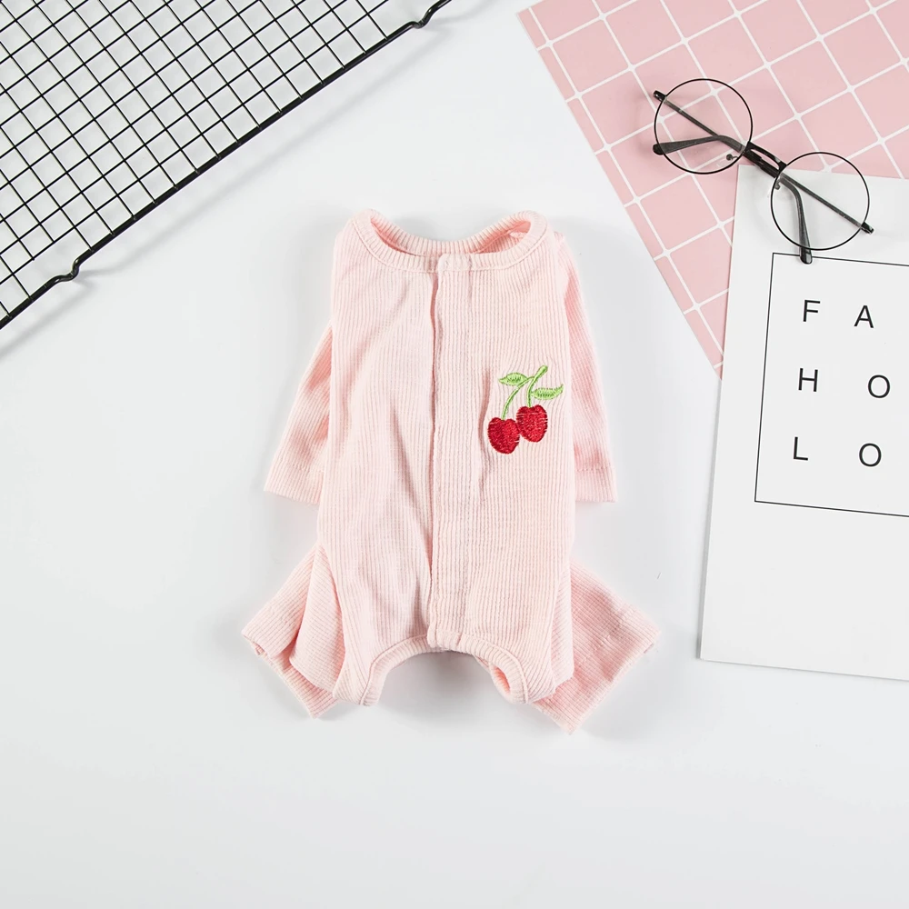 Пижамы с рисунком вишни одежда для кошек и собак пальто щенков Рождественская