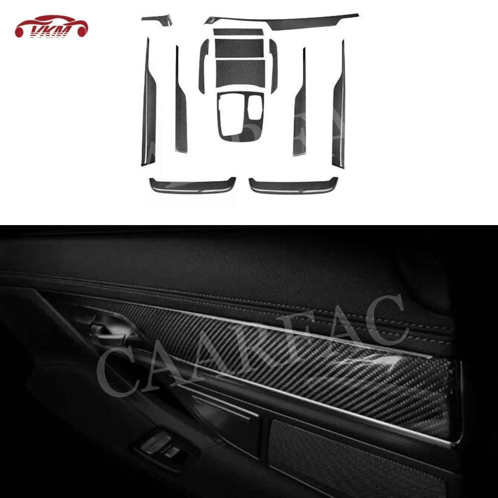 Реальные углеродного волокна интерьера приборной панели накладка центральная консоль наклейки для BMW серий 7 G11 M760 2016-2019 Реальные углеродного волокна интерьера приборной панели накладка центральная консоль наклейки для BMW серий 7 G11 M760 2016-2019