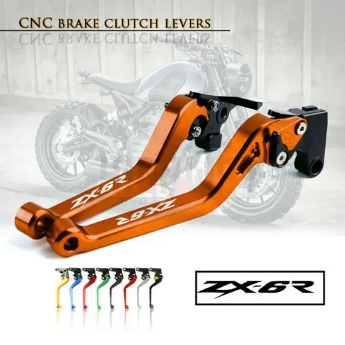 

Long Brake Clutch Levers Motorcycle Adjustable Accessories CNC Brake Handle Bar Lever For KAWASAKI ZX6R NINJA ZZR 600 2005-2009