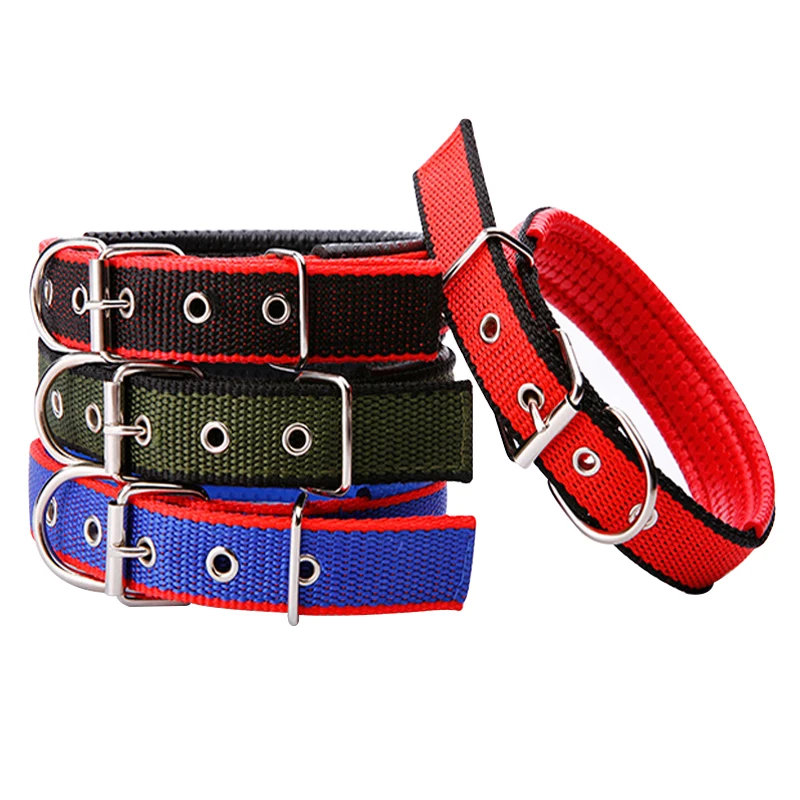 

8 Colors Nylon Anti Riot Dog Running Collar Red Neck Band Durable Outdoor Walking Pet Supplies Anti Lost for Puppy Cat Harness