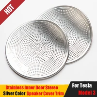 for tesla model 3 stainless steel sliver a pillar speaker cover trim 2017 2022 2pcs
