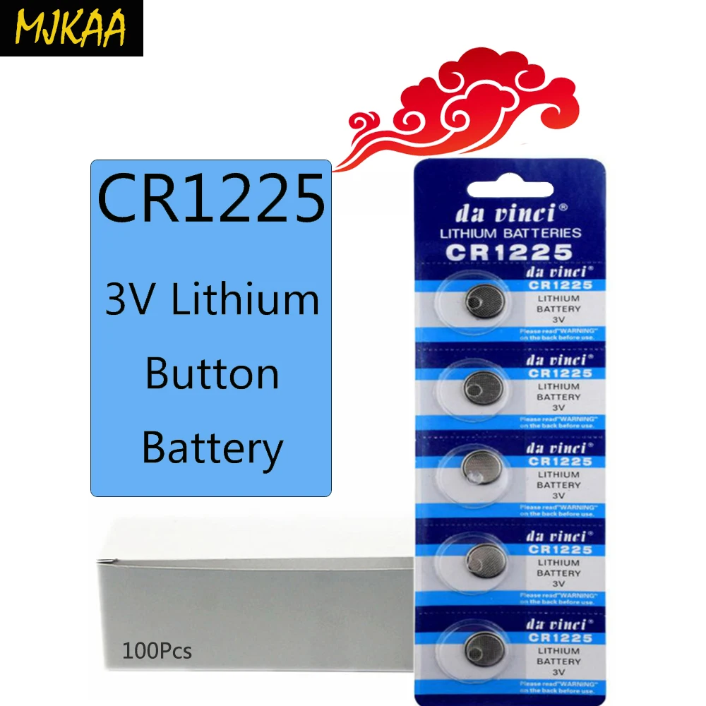 100 шт. = 20 карт CR1225 3V литиевая батарея таблеточного типа для Батарея LM1225 BR1225