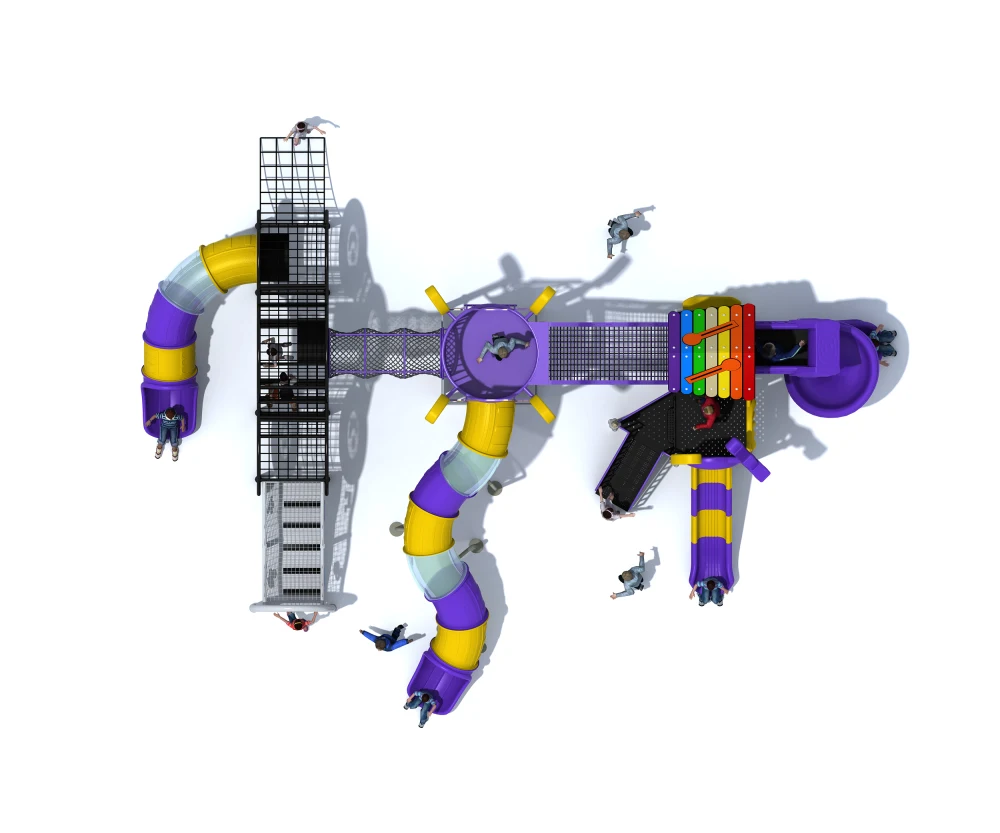 Koop Ylw 2020 Amusement Speeltuin Muziek Thema Kids Outdoor Gecombineerd Glijbaan Entertainment Park YLW-OUT200823