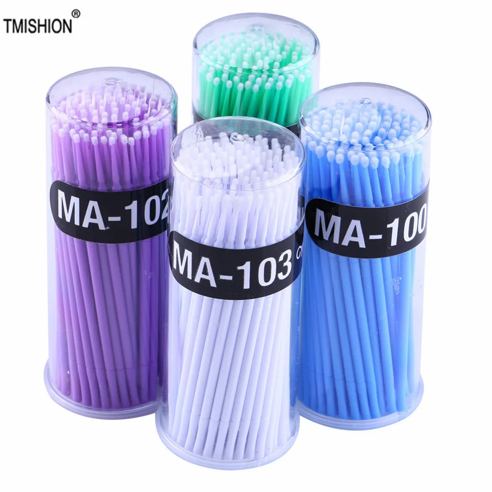 100 шт. одноразовые Микро Кисти для ресниц палочки туши аппликатор палочка кисти